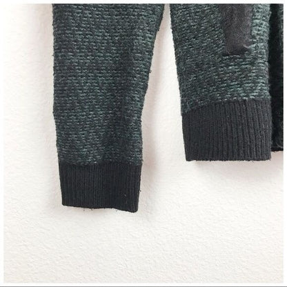 CAbi Fireside Chevron Green Knit Open Cardigan - Medium