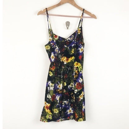 Urban Outfitters NWOT Mallory Velvet Floral Cowl Neck Slip Dress - Small