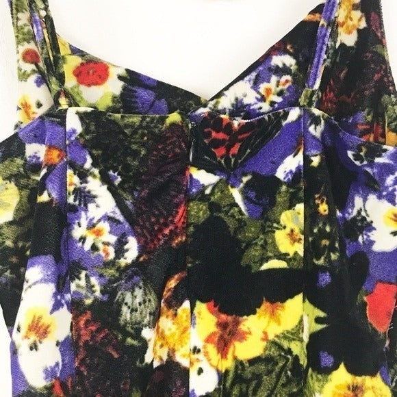 Urban Outfitters NWOT Mallory Velvet Floral Cowl Neck Slip Dress - Small