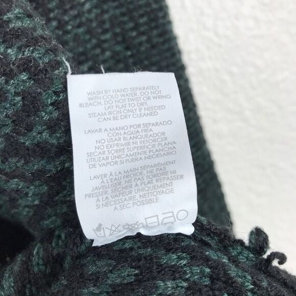 CAbi Fireside Chevron Green Knit Open Cardigan - Medium