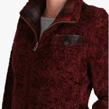 Pendleton Burgundy Fuzzy Jacket - Medium