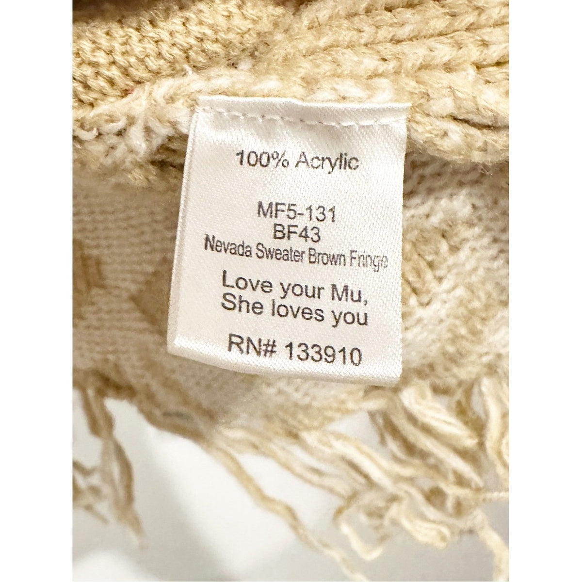 Show Me Your Mumu Nevada Sweater Brown Fringe Cardigan - Medium