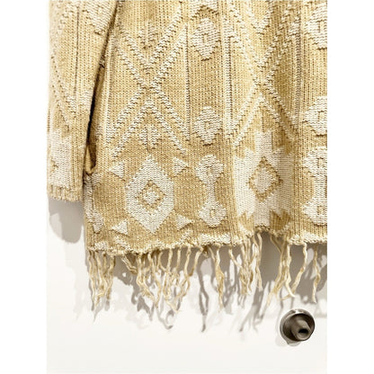 Show Me Your Mumu Nevada Sweater Brown Fringe Cardigan - Medium
