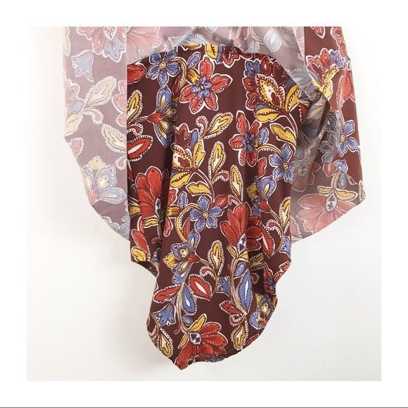 Garnet Hill Brown Floral Tankini One Piece Swimsuit Size 2