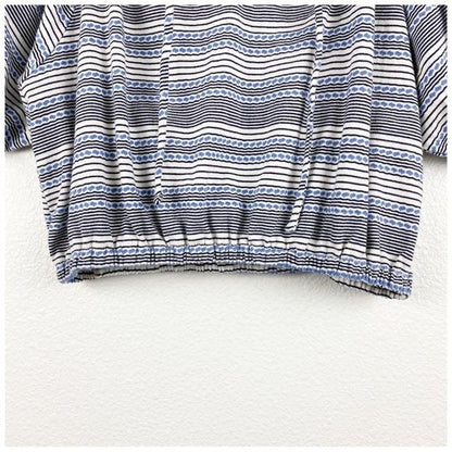 Madewell Jacquard Keyhole Crop Top in Stripe Size Small