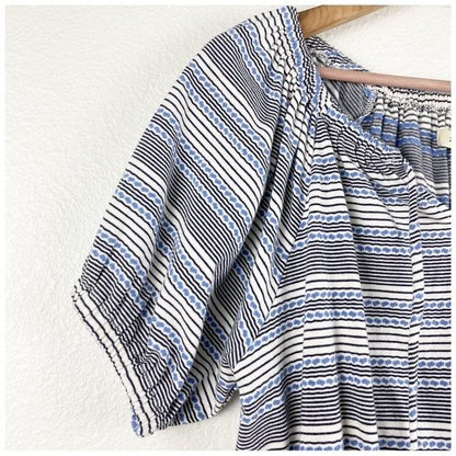 Madewell Jacquard Keyhole Crop Top in Stripe Size Small