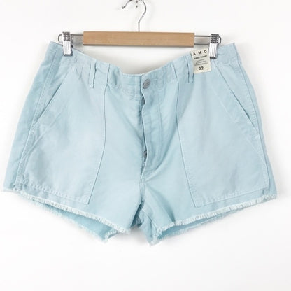 NWT Anthropologie AMO Army Linen Blend Shorts - 32