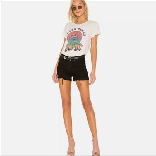 Free People Sofia Cut off Distressed Denim Shorts in Black - 24