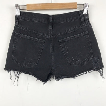 Free People Sofia Cut off Distressed Denim Shorts in Black - 24