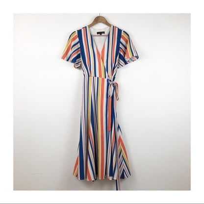 Slate & Willow Riviera Stripe Wrap Dress - XS