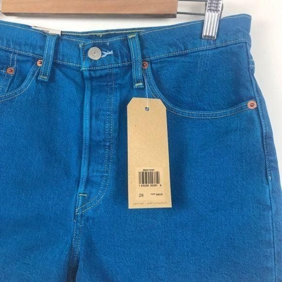 $$ Levi's 501 Denim Shorts In Tango Overdye Turquoise Size 29