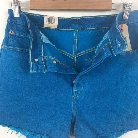 $$ Levi's 501 Denim Shorts In Tango Overdye Turquoise Size 29