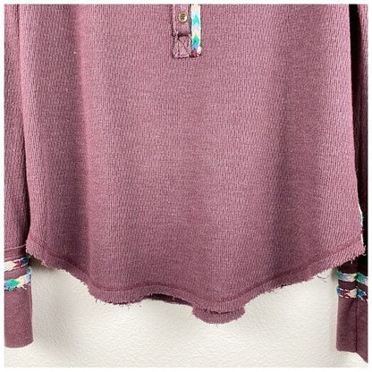 Free People Rainbow Thermal Long Sleeve Size Medium