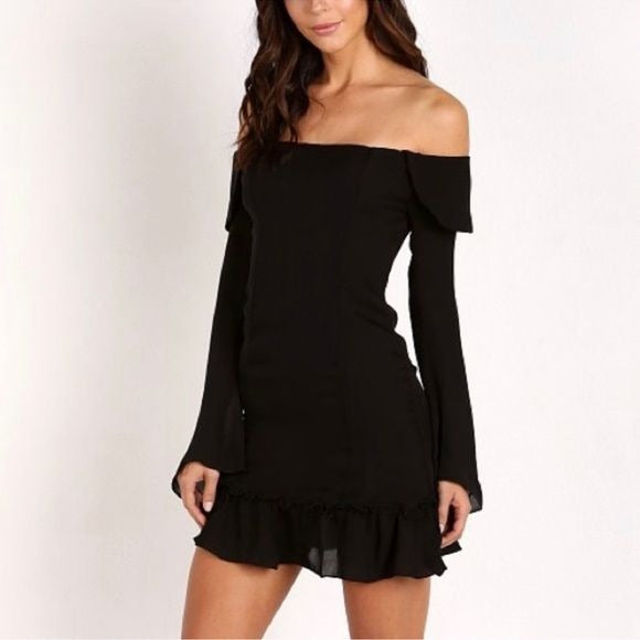 Stone Cold Fox Elsa Silk Mini Dress in Black Size 2/Medium