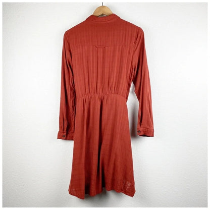 Anthropologie Maeve Bloomsbury Red Tie Front Shirtdress - 10