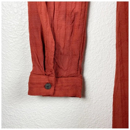 Anthropologie Maeve Bloomsbury Red Tie Front Shirtdress - 10