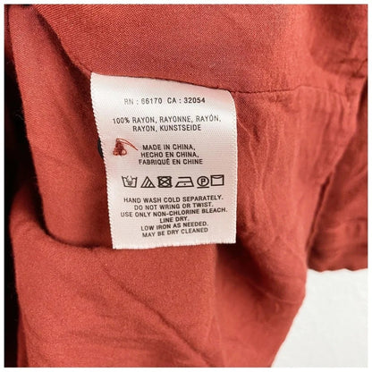Anthropologie Maeve Bloomsbury Red Tie Front Shirtdress - 10