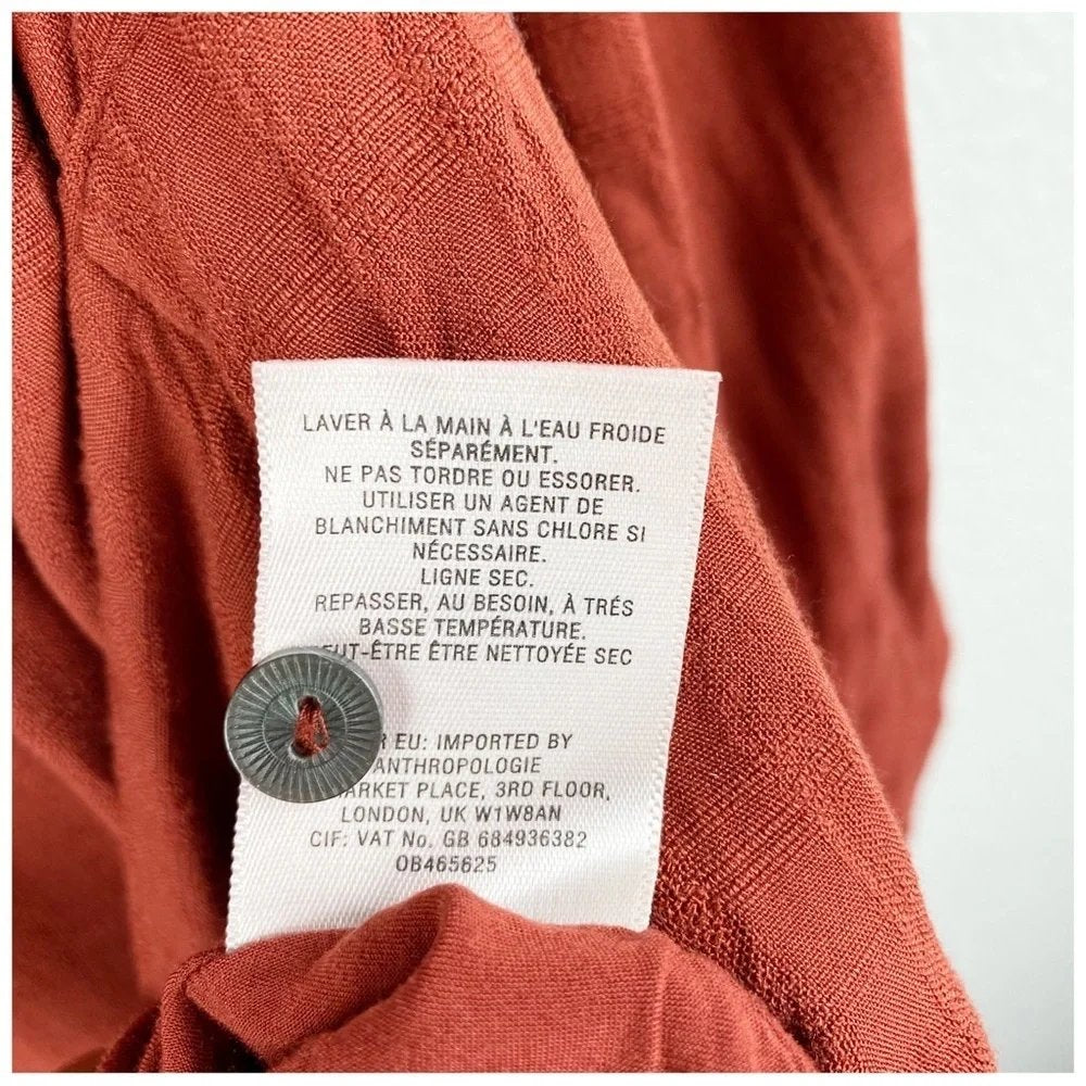 Anthropologie Maeve Bloomsbury Red Tie Front Shirtdress - 10