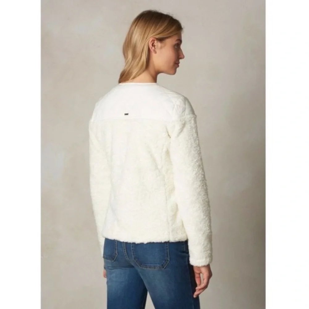 Prana Good Luxe Quilted White Shearling Jacket - XL