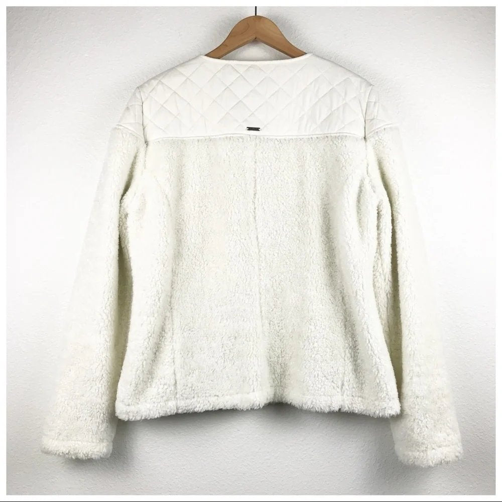 Prana Good Luxe Quilted White Shearling Jacket - XL