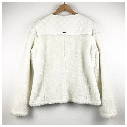 Prana Good Luxe Quilted White Shearling Jacket - XL