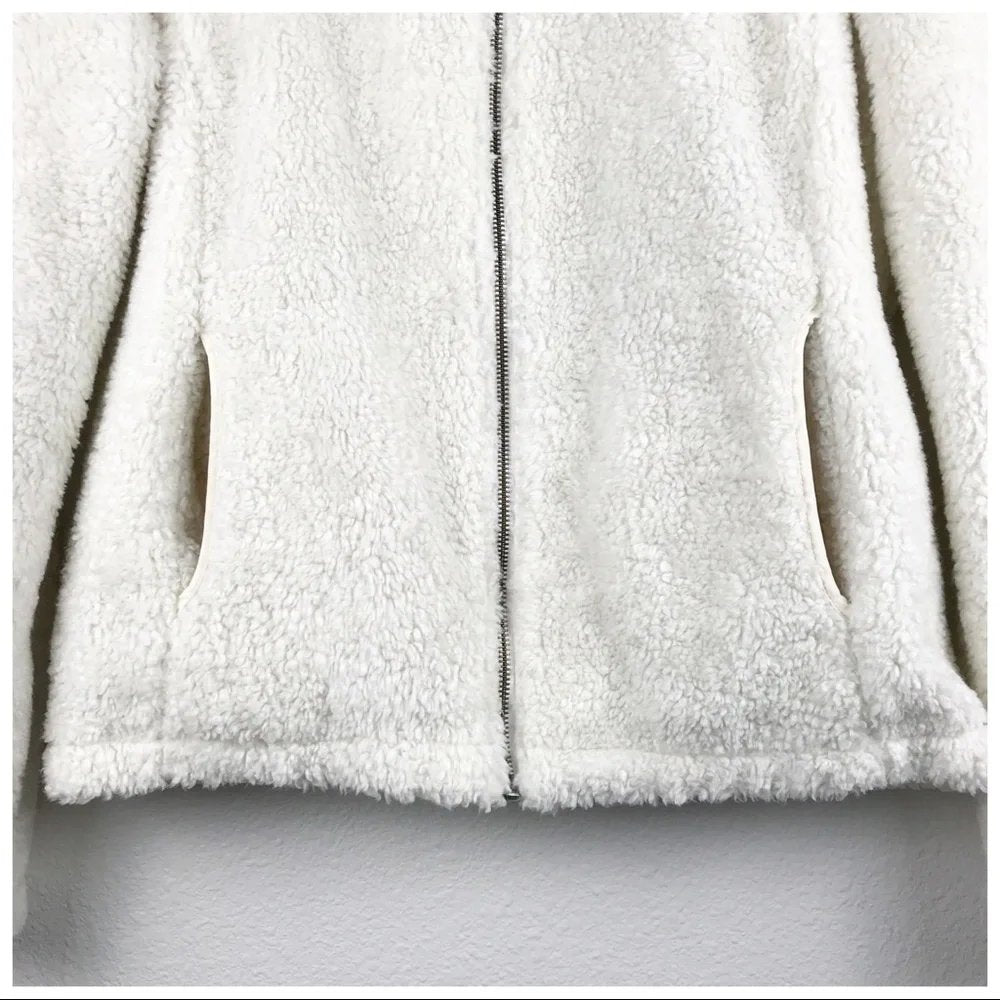 Prana Good Luxe Quilted White Shearling Jacket - XL