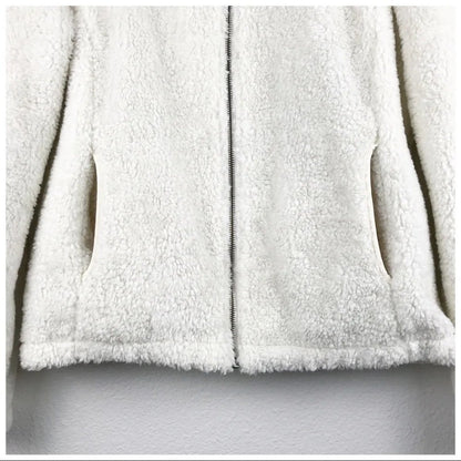Prana Good Luxe Quilted White Shearling Jacket - XL