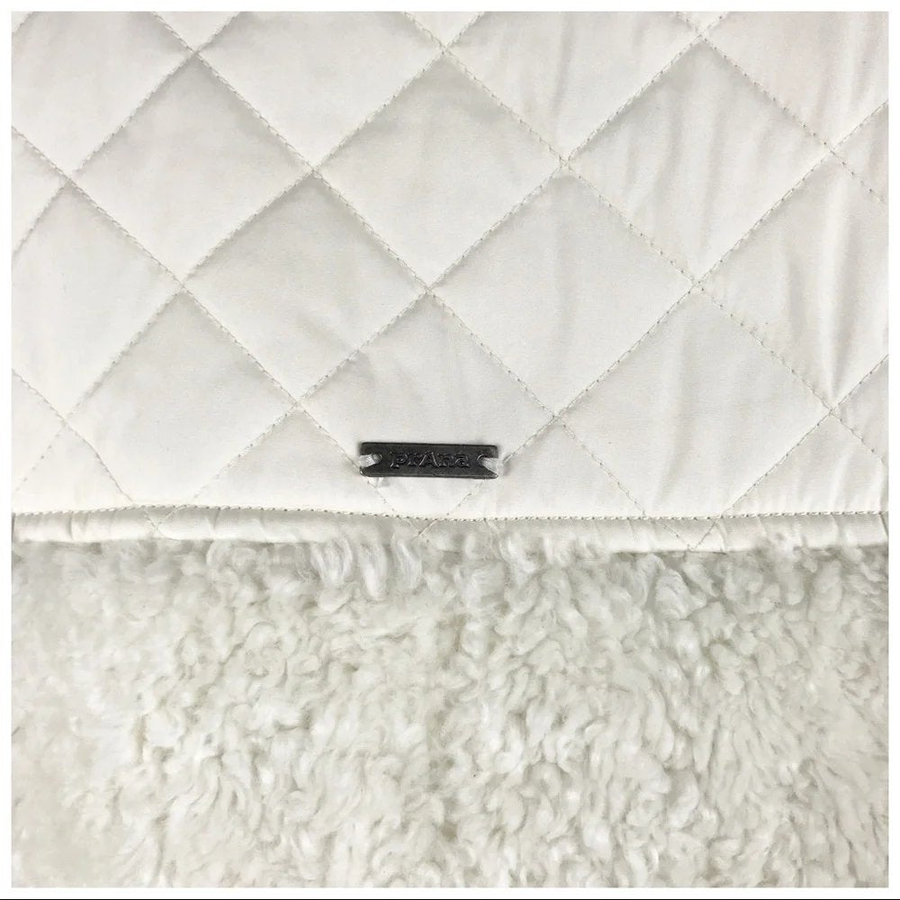 Prana Good Luxe Quilted White Shearling Jacket - XL