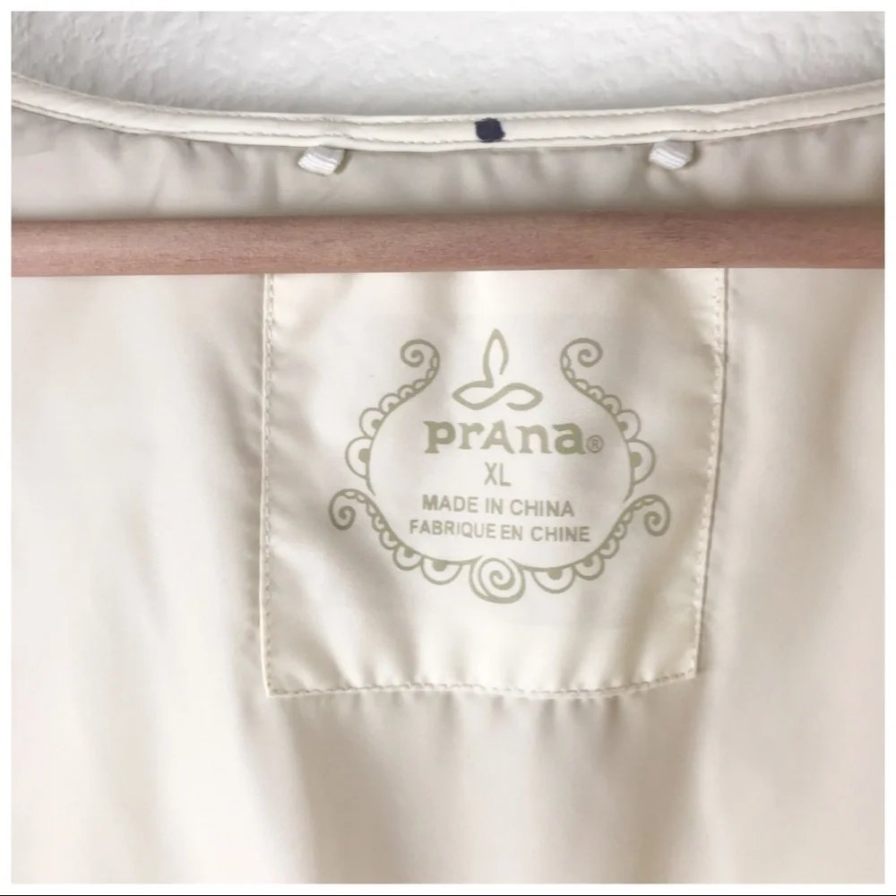 Prana Good Luxe Quilted White Shearling Jacket - XL