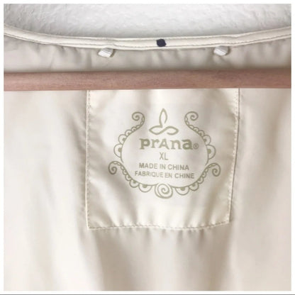 Prana Good Luxe Quilted White Shearling Jacket - XL