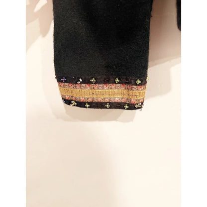 April Cornell Black Beaded Cardigan - Large