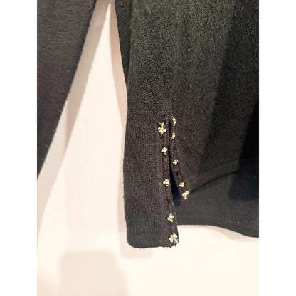 April Cornell Black Beaded Cardigan - Large