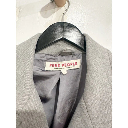Free People Hannah Slouchy Oversized Blazer in Gray - Large