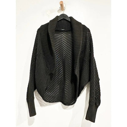 Magaschoni Black Open Knit Cardigan
