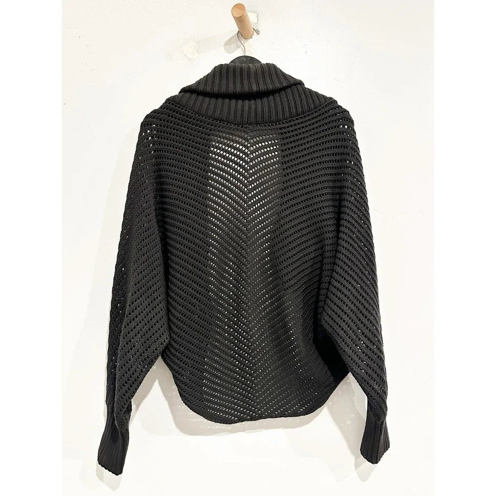 Magaschoni Black Open Knit Cardigan