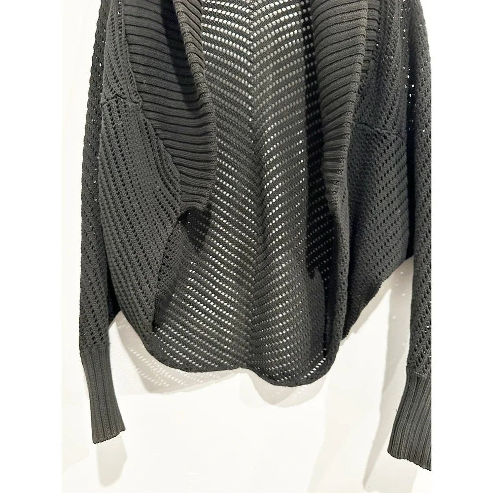 Magaschoni Black Open Knit Cardigan