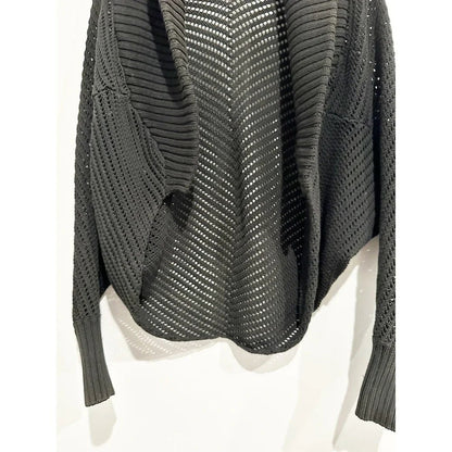 Magaschoni Black Open Knit Cardigan
