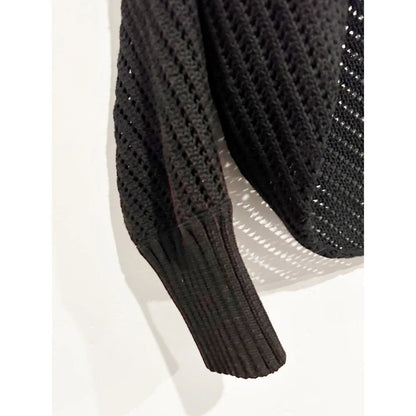 Magaschoni Black Open Knit Cardigan