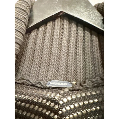 Magaschoni Black Open Knit Cardigan