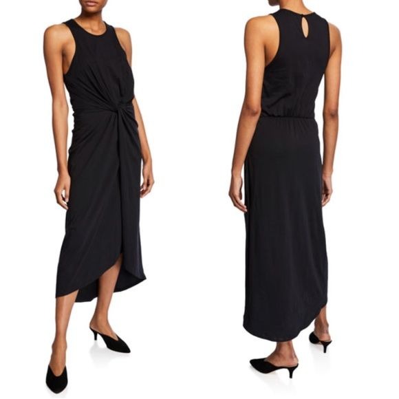 Joie Seamour Twist Front Midi Dress Size XXS