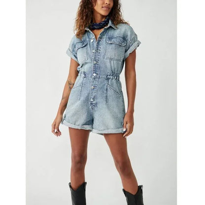 Free People Marci Cuffed Shortalls