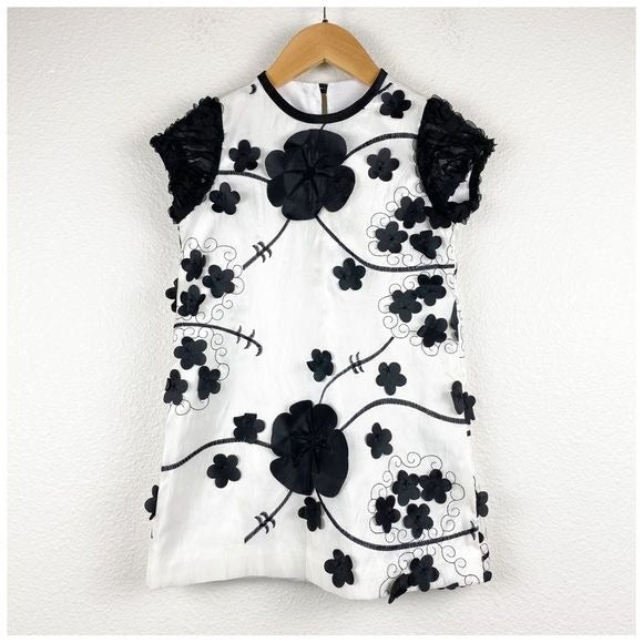 Reina Mora Kids Black & White Floral Dress Size 5