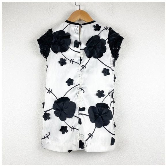 Reina Mora Kids Black & White Floral Dress Size 5