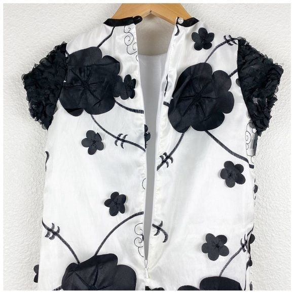 Reina Mora Kids Black & White Floral Dress Size 5