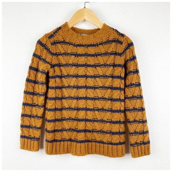 Bonpoint Brown/Navy Striped Chunky Sweater Size 6