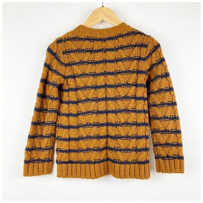 Bonpoint Brown/Navy Striped Chunky Sweater Size 6