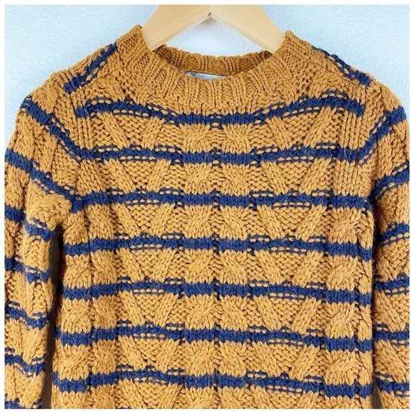 Bonpoint Brown/Navy Striped Chunky Sweater Size 6