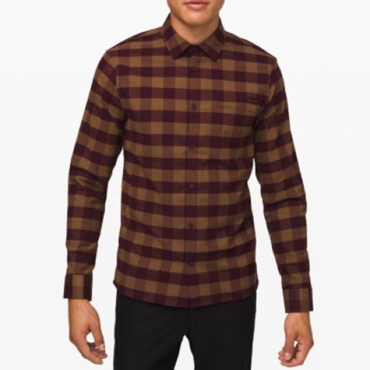Lululemon Mason’s Peak Flannel in Check Plaid Mini Dark‎ Adobe Frontier - Small