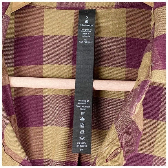 Lululemon Mason’s Peak Flannel in Check Plaid Mini Dark‎ Adobe Frontier - Small