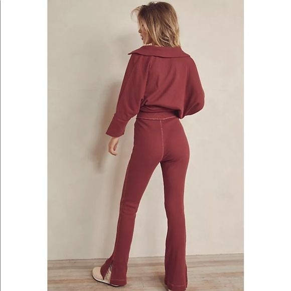 Free People NWT  Under The Stars Slim Flares in Rosewood Size Large